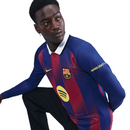 Camisa Barcelona I Manga Longa 25/26 - Torcedor Nike - Azul e Grená